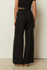 BLACK LINEN WIDE LEG PANTS