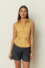 MUSTARD BACKLESS SHIRT