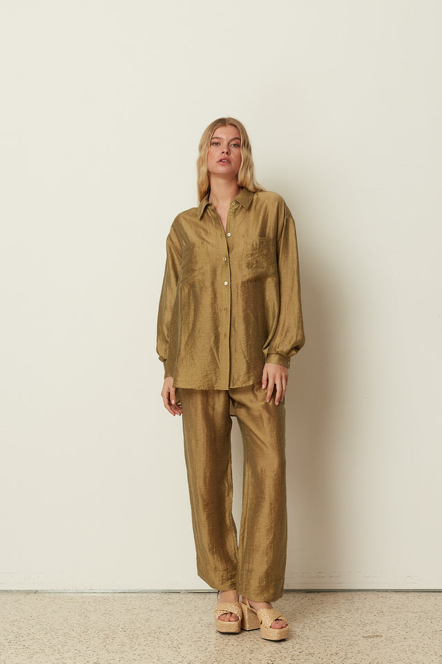 OLIVE SHEER PANTS