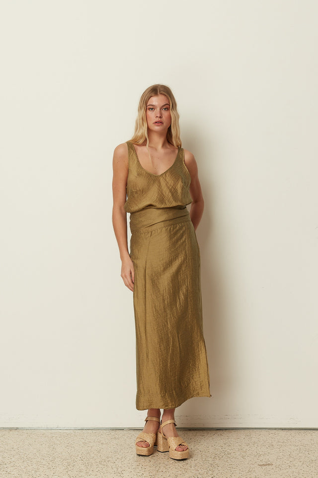 OLIVE SHEER TOP