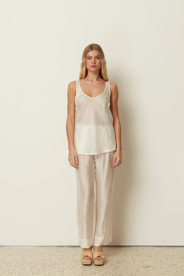 WHITE SHEER PANTS