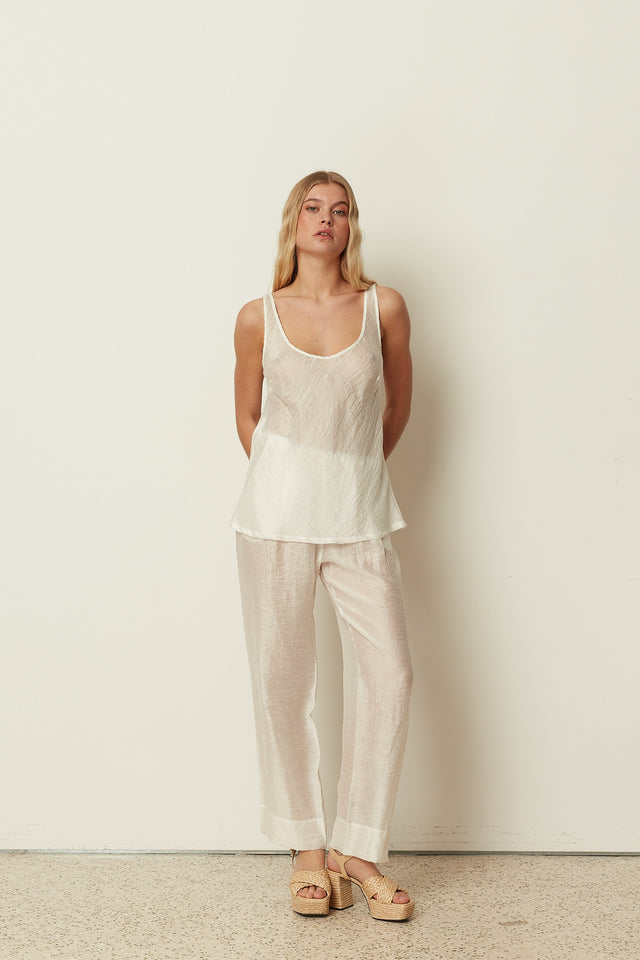 WHITE SHEER PANTS