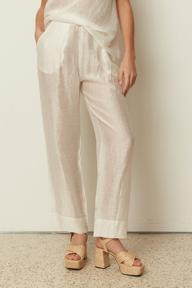 WHITE SHEER PANTS
