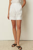 WHITE LINEN SHORTS