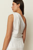 WHITE LINEN ONE-SHOULDER TOP