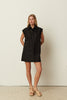 BLACK SLEEVELESS SHIRT DRESS
