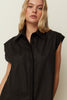 BLACK SLEEVELESS SHIRT DRESS