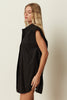 BLACK SLEEVELESS SHIRT DRESS