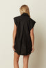 BLACK SLEEVELESS SHIRT DRESS