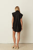 BLACK SLEEVELESS SHIRT DRESS