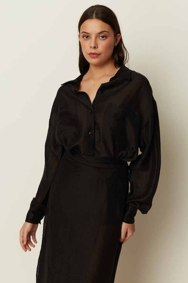 BLACK SHEER SHIRT