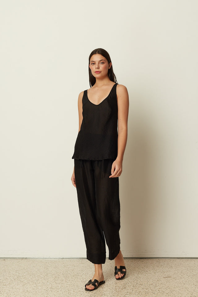 BLACK SHEER TOP