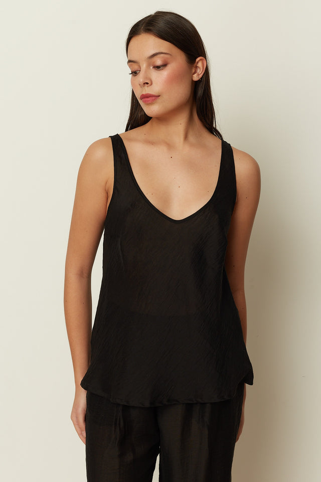 BLACK SHEER TOP