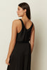 BLACK COTTON SATIN TOP