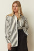 BLACK COTTON POPLIN STRIPED SHIRT