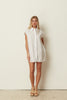 WHITE SLEEVELESS SHIRT DRESS