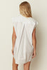 WHITE SLEEVELESS SHIRT DRESS