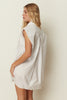 WHITE SLEEVELESS SHIRT DRESS