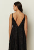BLACK SEQUINED FLARED DRESS