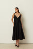 BLACK SEQUINED FLARED DRESS