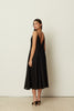 BLACK SEQUINED FLARED DRESS