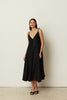 BLACK SEQUINED FLARED DRESS