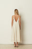 WHITE SEQUINED FLARED DRESS