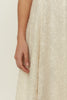 WHITE SEQUINED FLARED DRESS