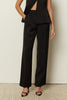 BLACK SATIN TAILORED PANTS