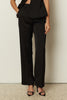 BLACK SATIN TAILORED PANTS