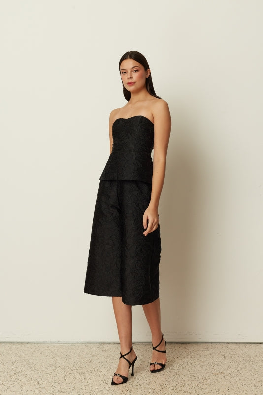 BLACK TEXTURED BUSTIER