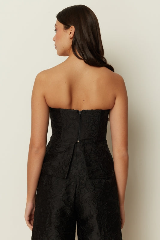 BLACK TEXTURED BUSTIER