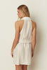 WHITE WRAP COLLAR MINI DRESS