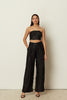 BLACK METALLIC PLEATED BUSTIER