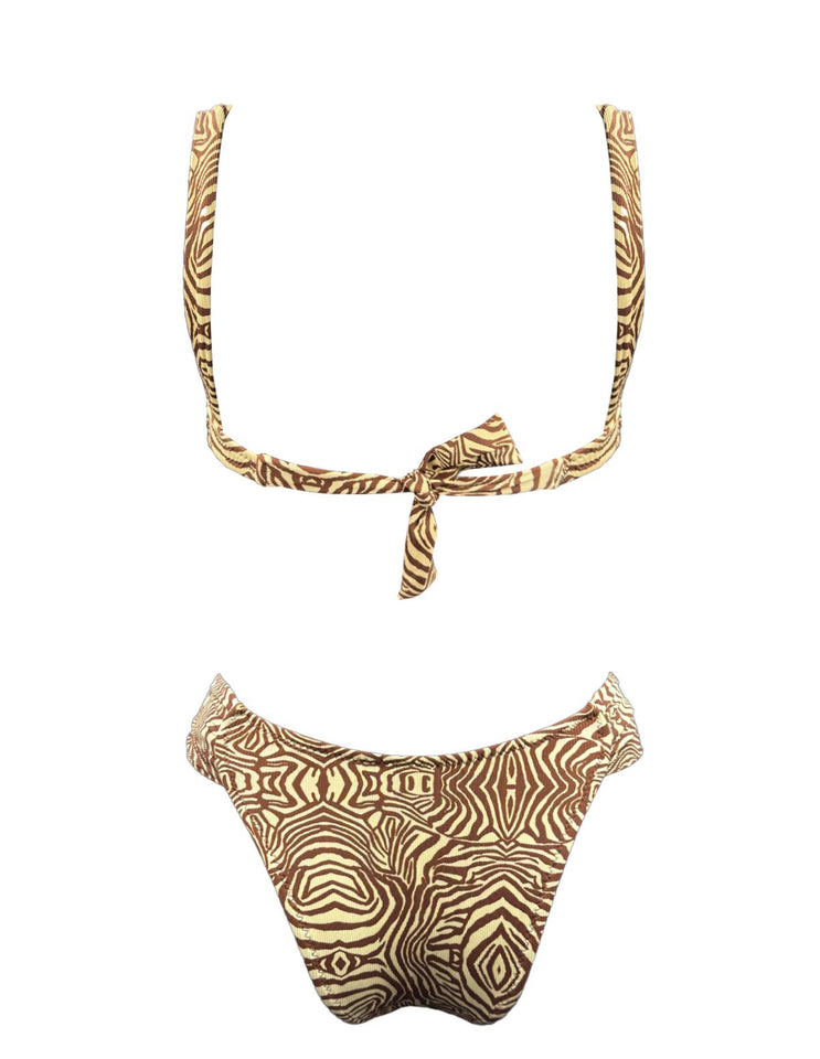 BROWN ZEBRA WIRE BIKINI