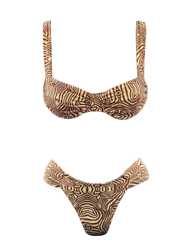 BROWN ZEBRA WIRE BIKINI
