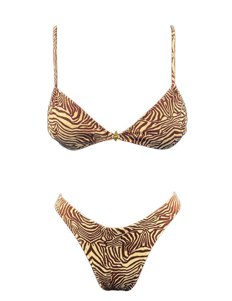 BROWN ZEBRA SNAIL BRALETTE
