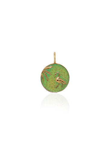 Circe’s Heron Round Small Charm Green