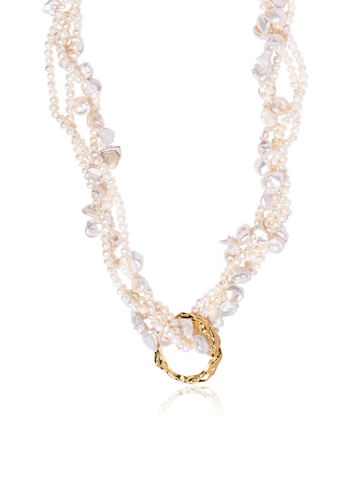 Full Moon Tangled Pearl Necklace