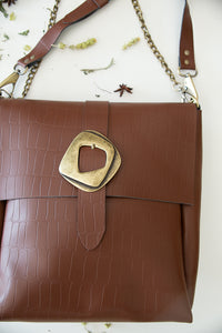 "WHOLE OF THE MOON" BROWN bronze SHOULDER BAG