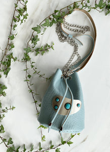 "LOST HORSE" BABY BLUE SMALL POUCH BAG